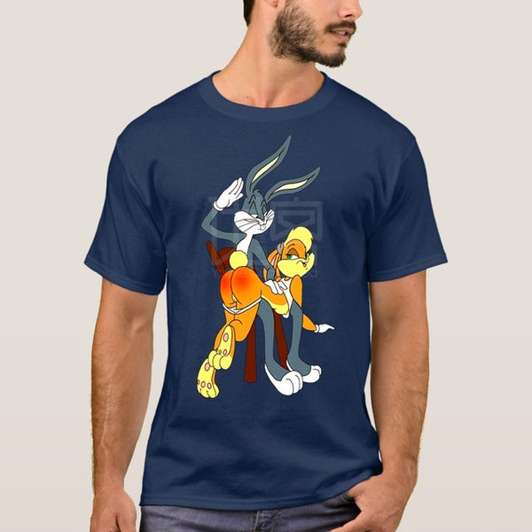 Bug's Bunny Cartoon Punishment Naughty Spanking Men T-Shirt - OliverFace